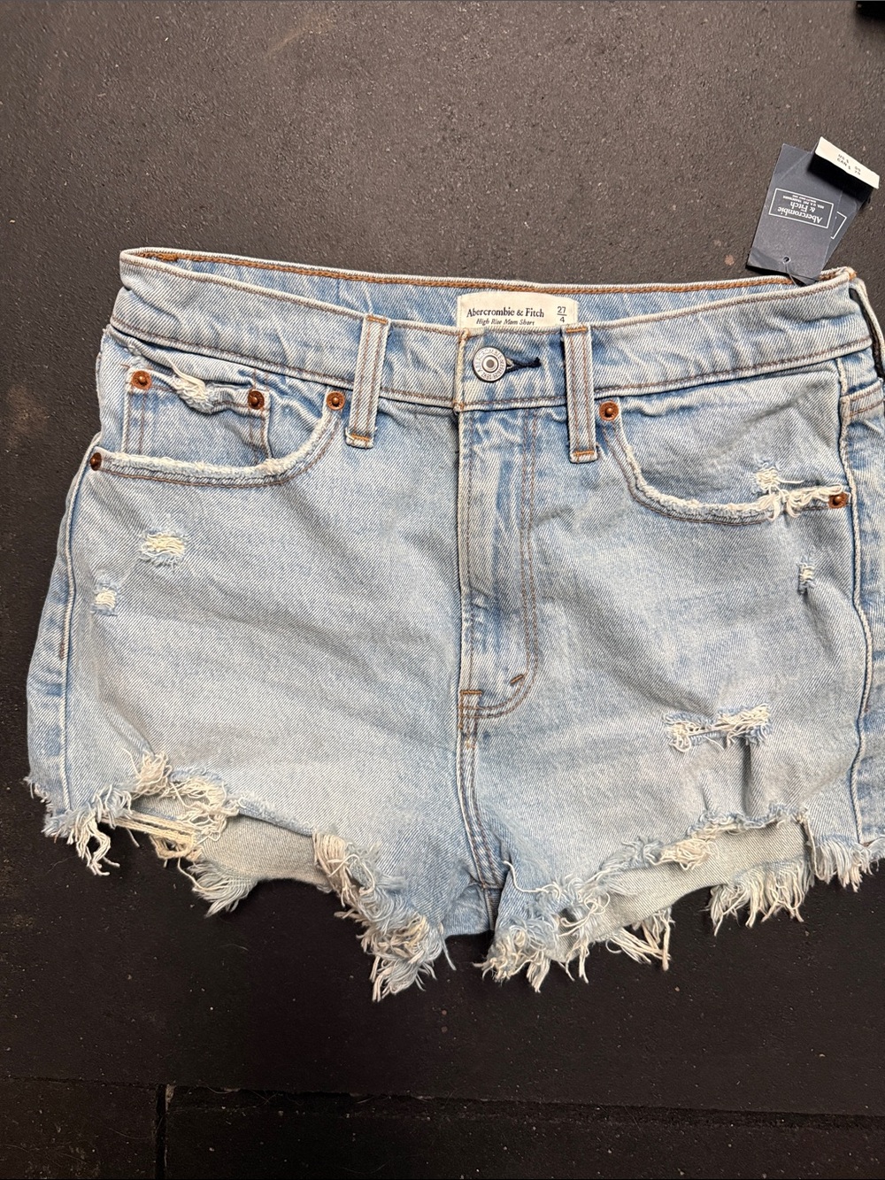 Abercrombie & Fitch Light Blue Distressed Denim Cutoff Shorts